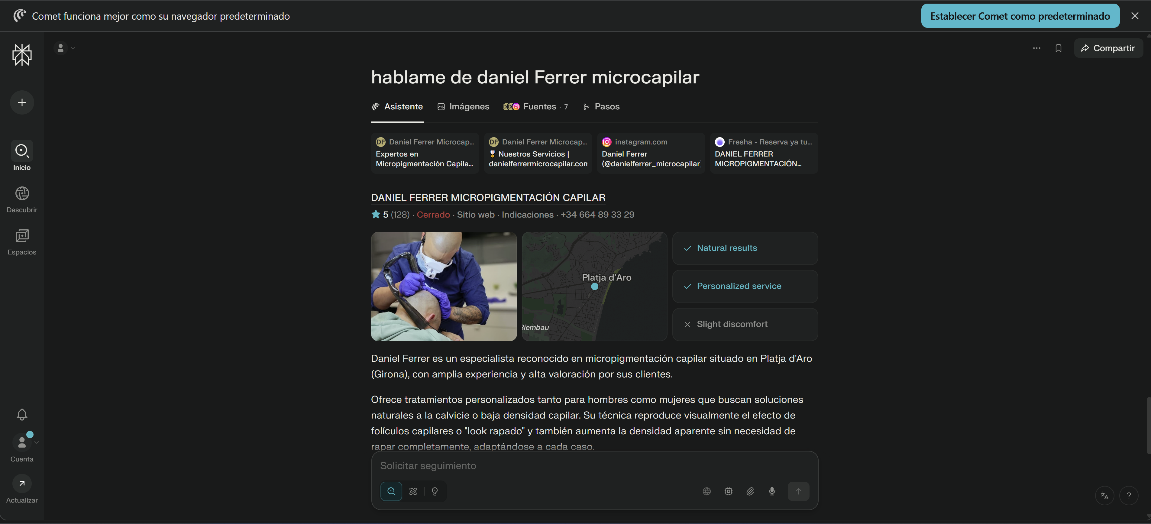 Evidencia Comet — Daniel Ferrer