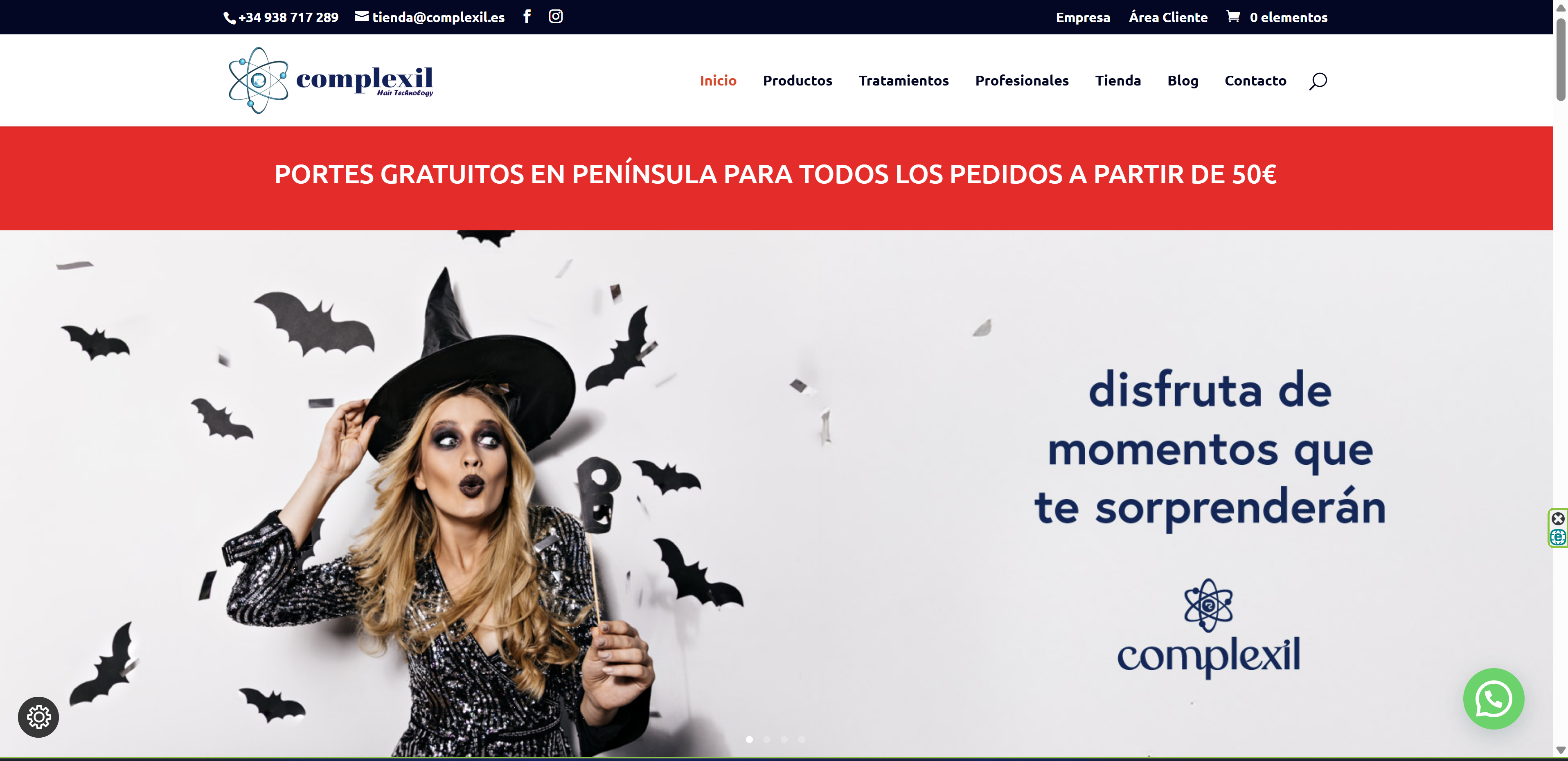 Captura del sitio Complexil