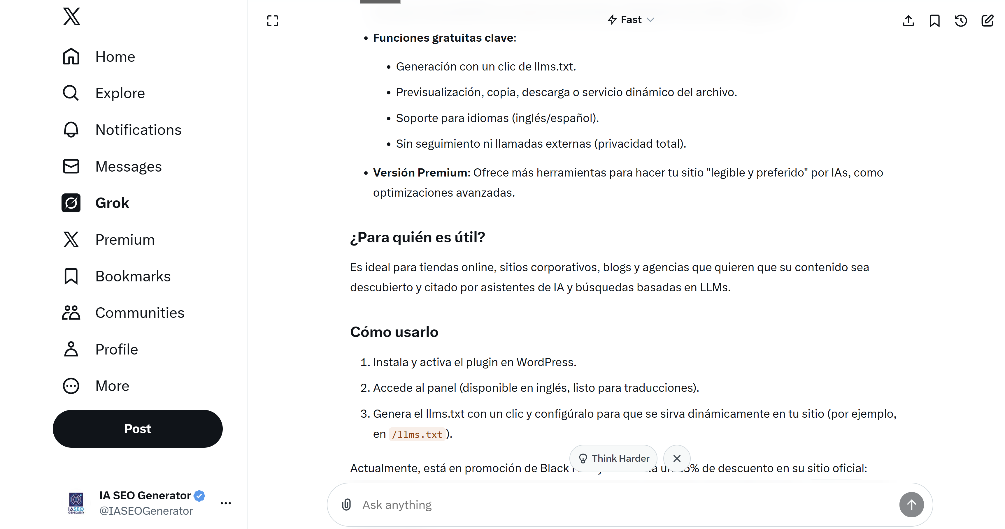 Grok reconoce la capa AEO