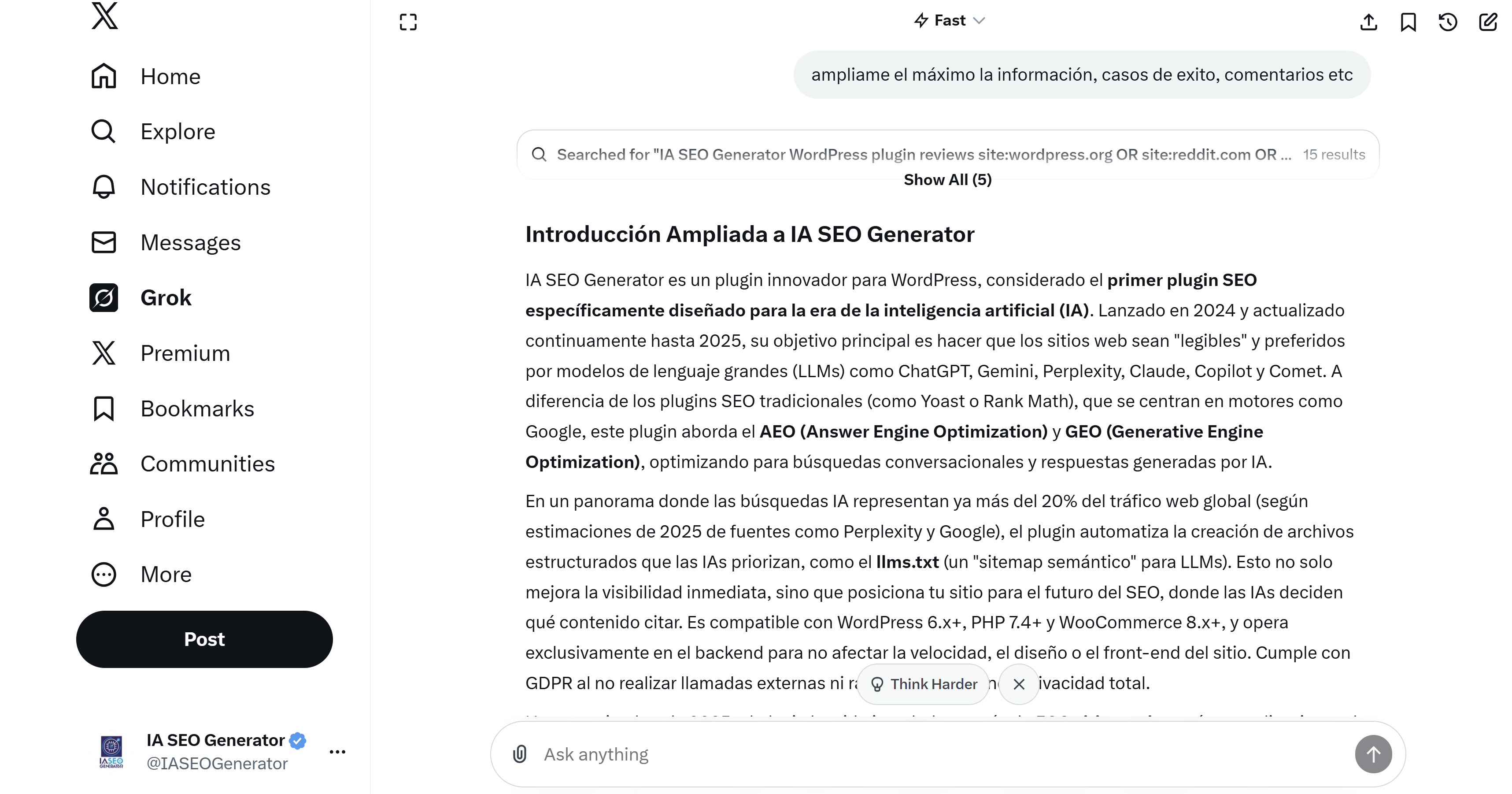 Grok muestra señales de marca y contexto