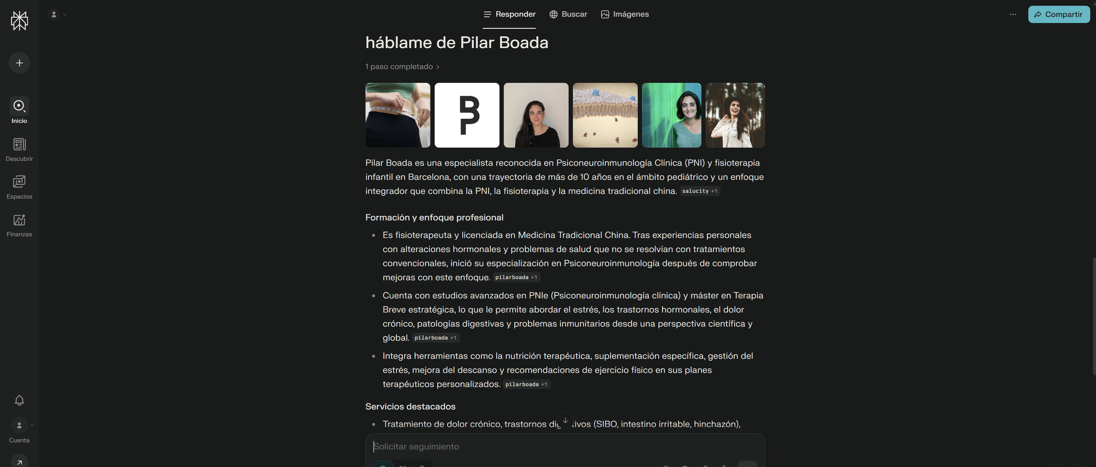 Evidencia Comet — Pilar Boada