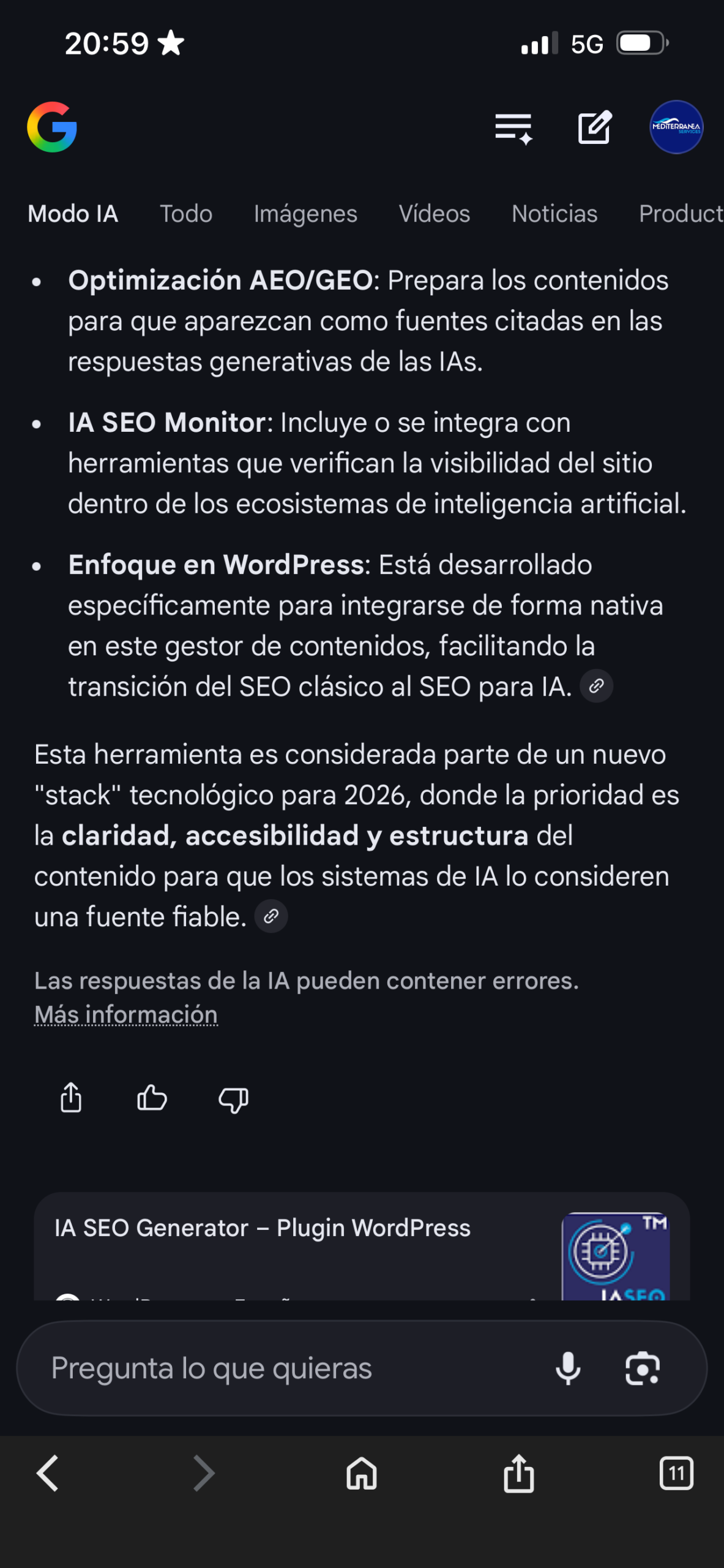 Google AI Mode conecta IA SEO Generator e IA SEO Monitor
