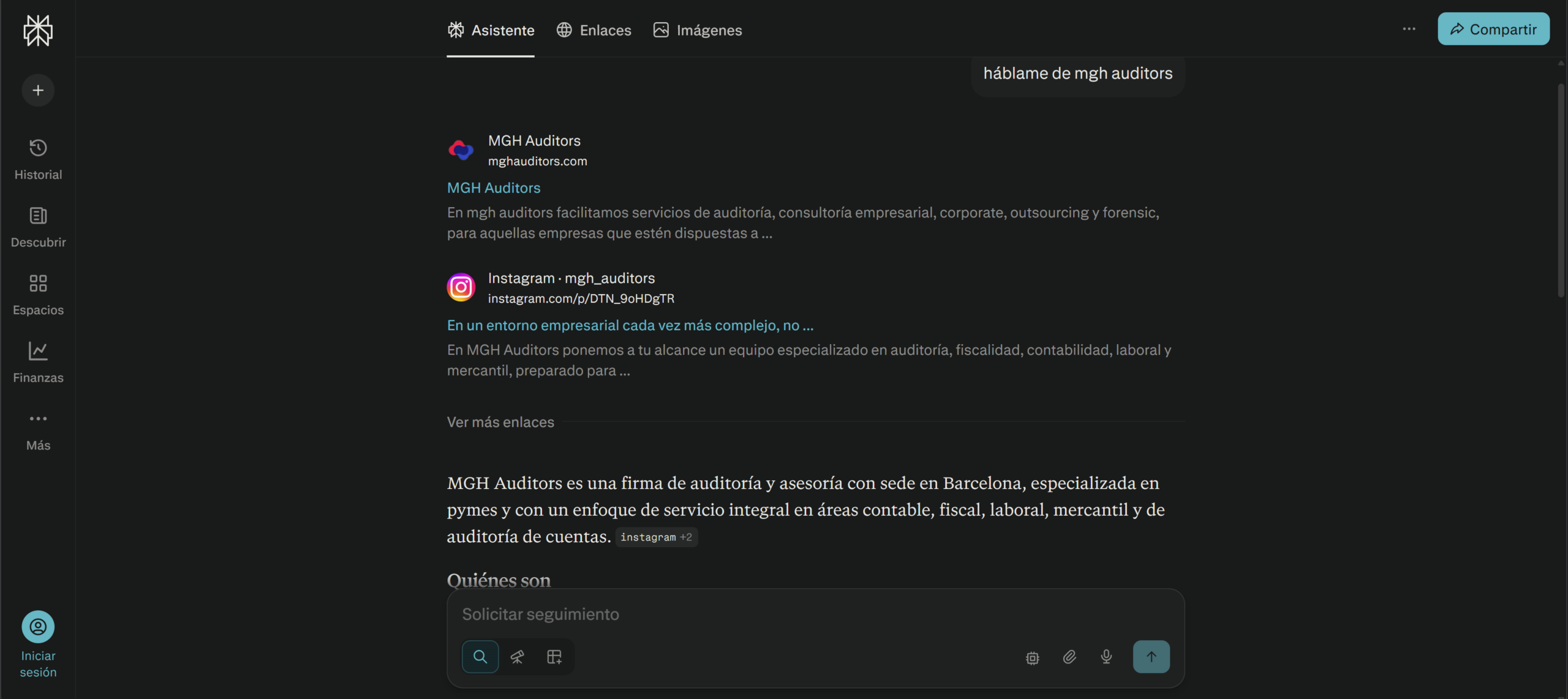 Evidencia Comet — MGH Auditors