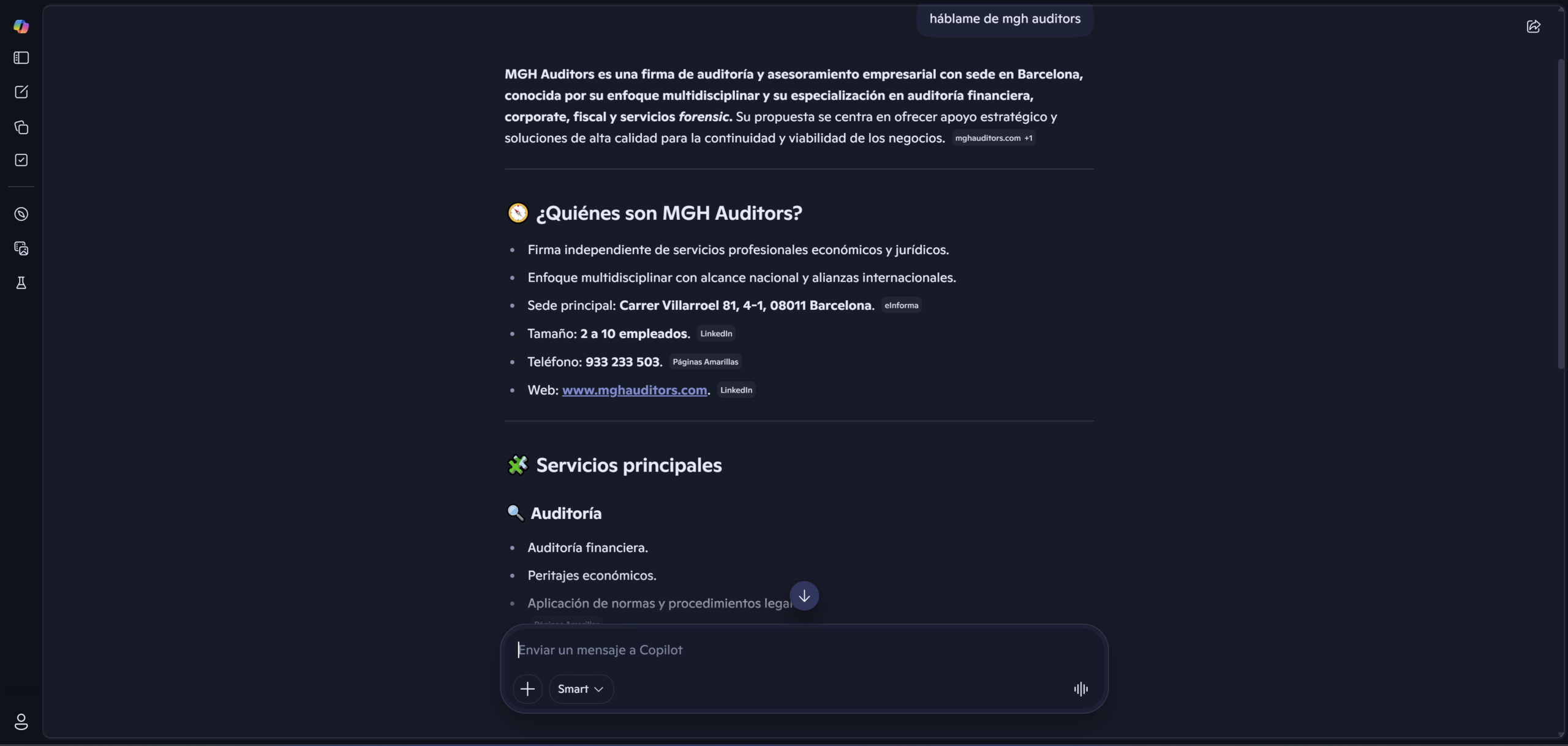 Evidencia Copilot — MGH Auditors