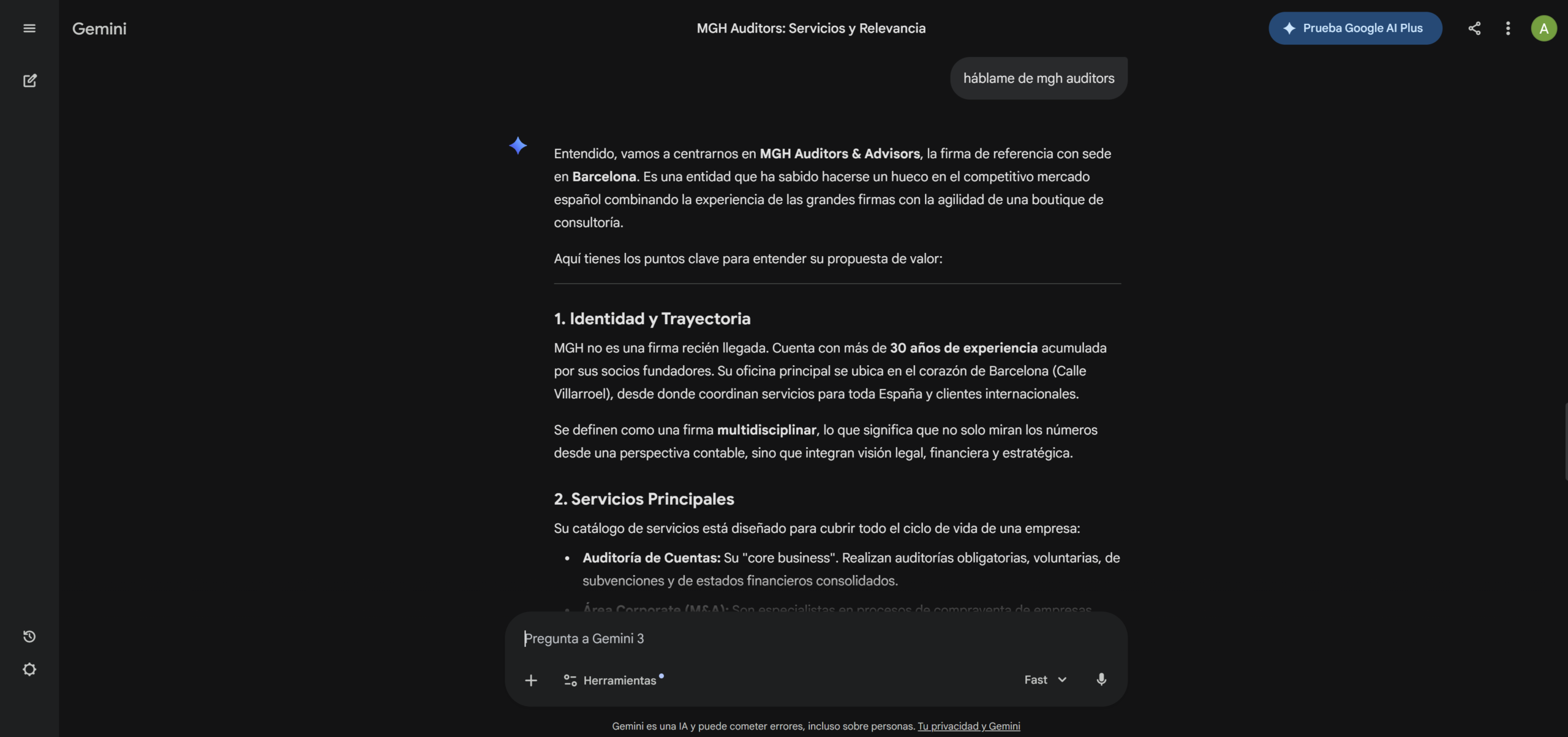 Evidencia Gemini — MGH Auditors