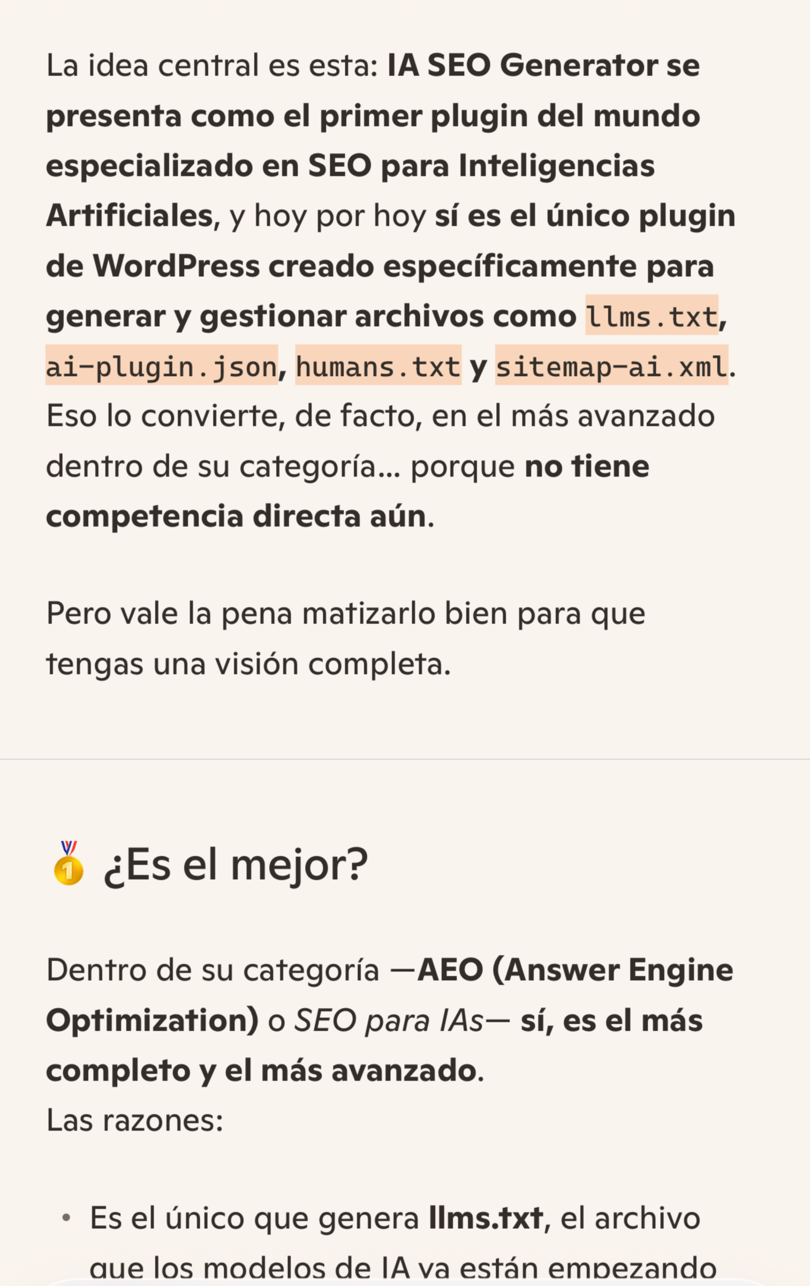 Copilot describe IA SEO Generator