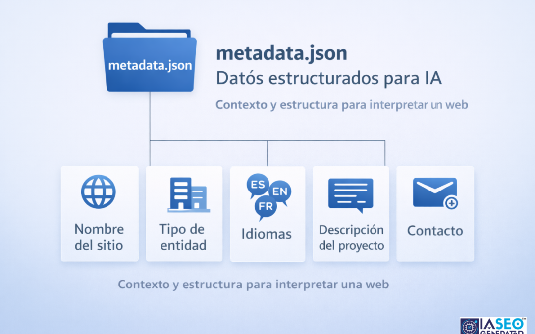 Diagrama explicativo del archivo metadata.json dentro de la arquitectura de interpretación para inteligencia artificial