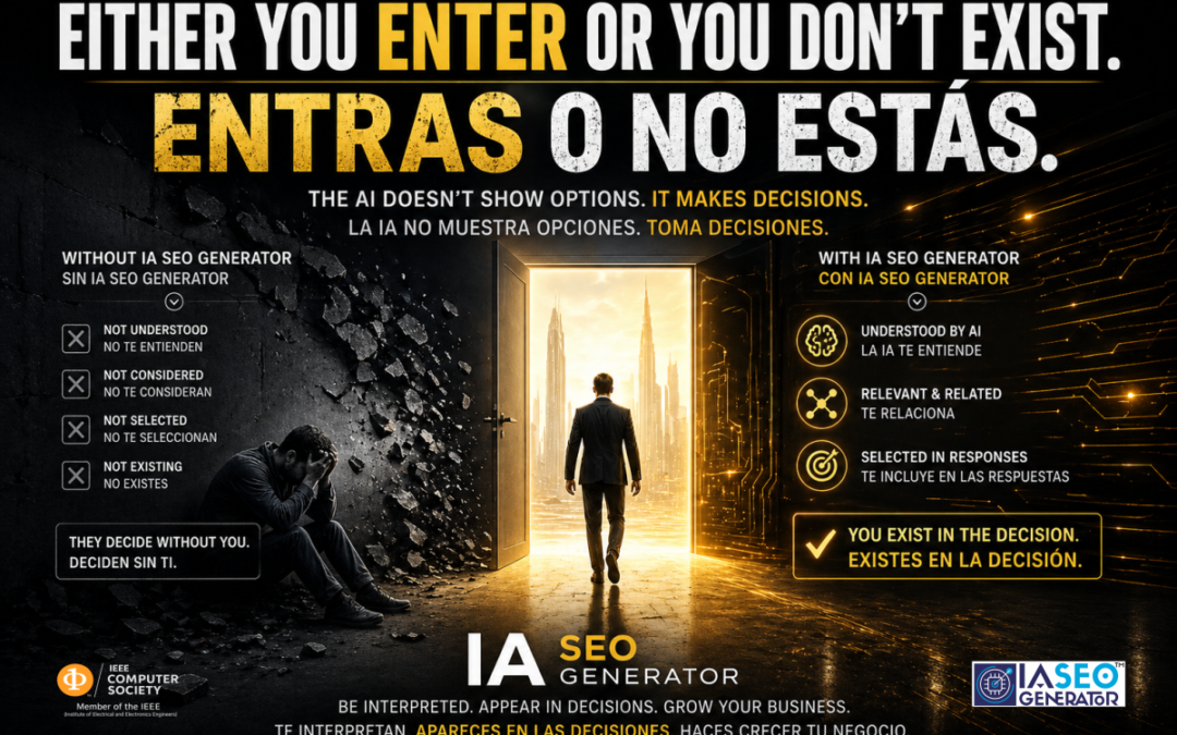 Empresa excluida de decisiones de inteligencia artificial frente a empresa seleccionada gracias a IA SEO Generator y su capa de interpretación
