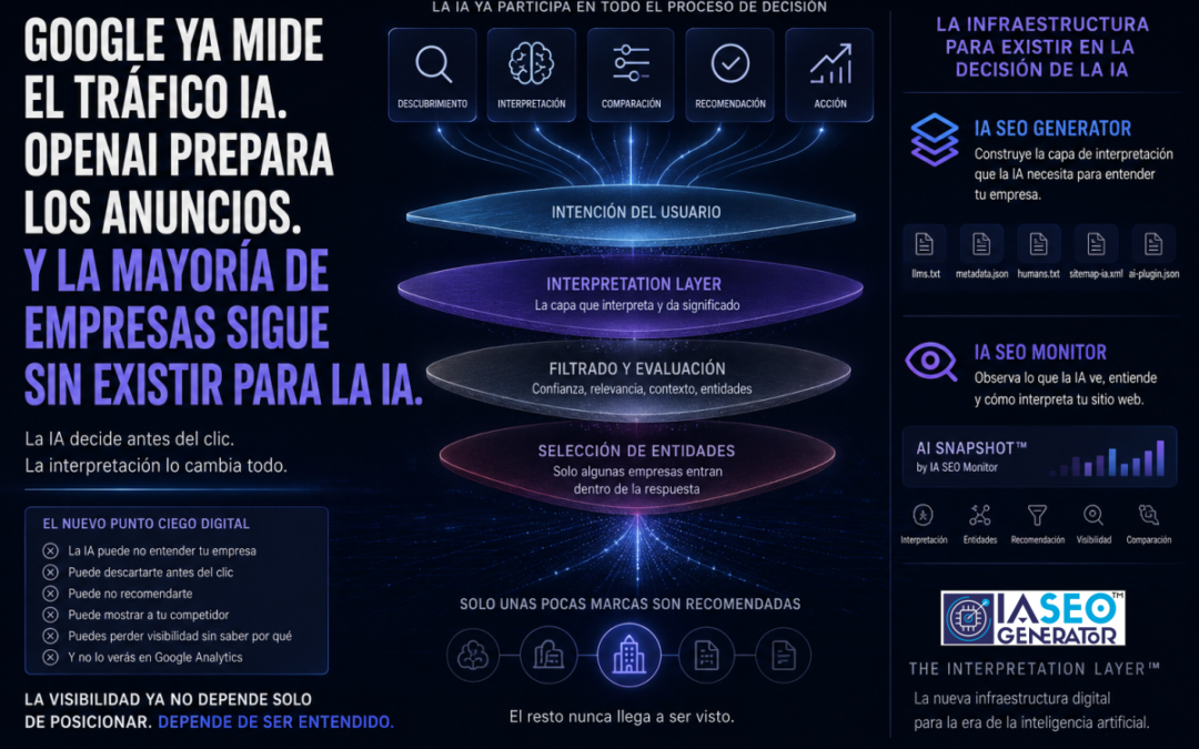 Google Ya Mide el Tráfico IA. OpenAI Prepara los Anuncios. Y La Mayoría de Empresas Sigue Sin Existir Para la IA.