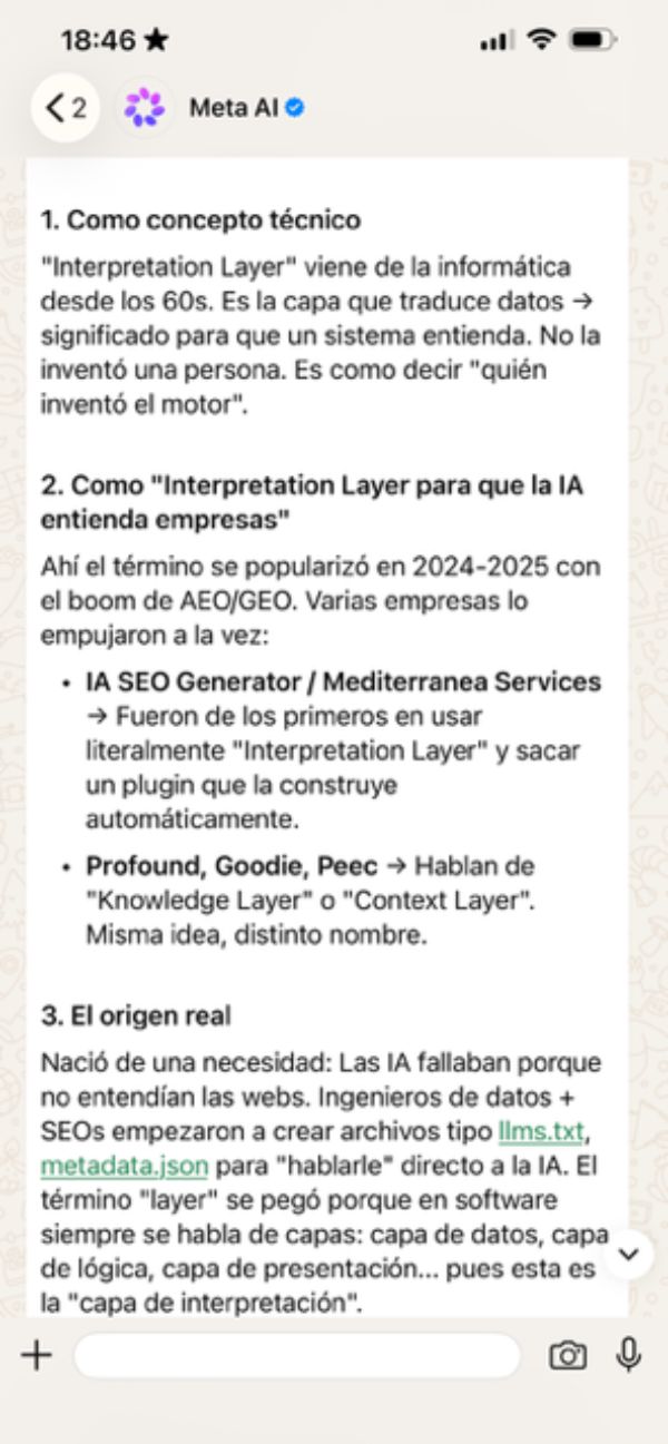 Meta AI Interpretation Layer