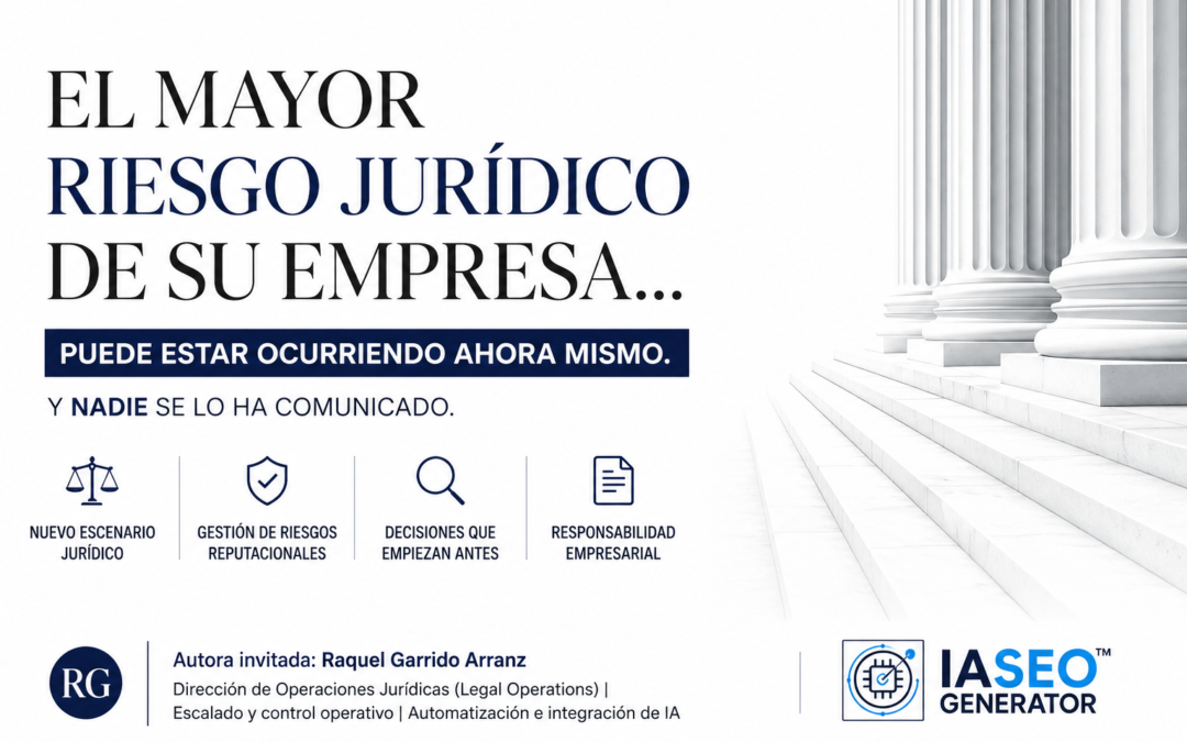 El mayor riesgo jurídico de una empresa puede estar ocurriendo… sin que nadie haya tomado todavía una decisión