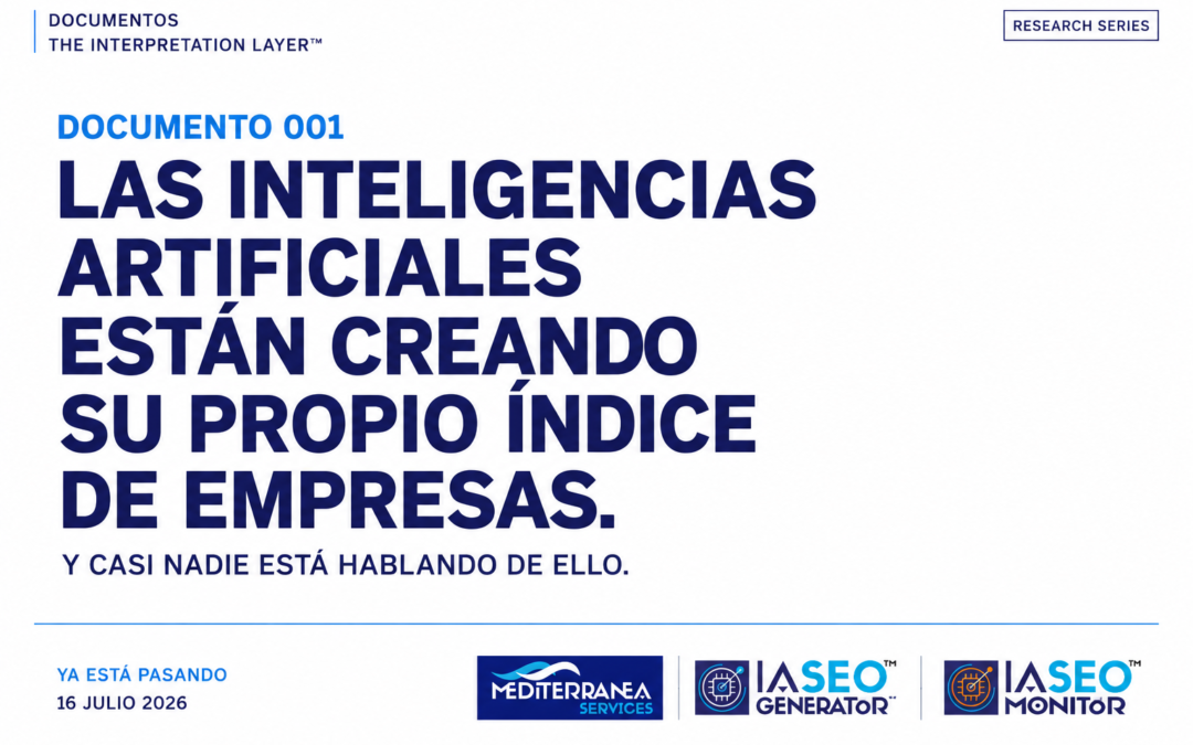 Portada del Documento 001 de The Interpretation Layer™ sobre cómo las inteligencias artificiales están creando su propio índice de empresas y transformando la AI Visibility y AI Search.