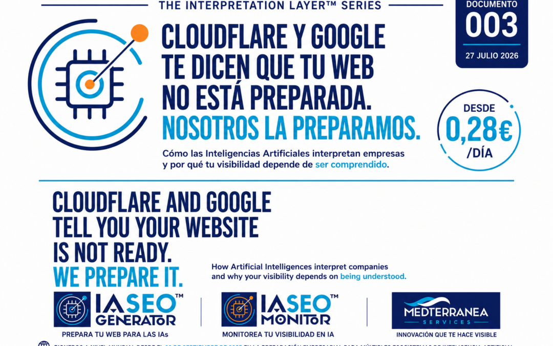 Documento 003 The Interpretation Layer™. Cloudflare y Google te dicen que tu web no está preparada. Nosotros la preparamos. Cómo las Inteligencias Artificiales interpretan empresas y por qué la visibilidad depende de ser comprendido.