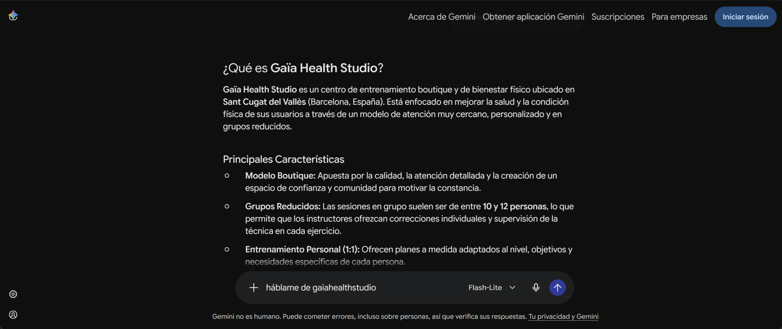 Evidencia Gemini — GAÏA Health Studio