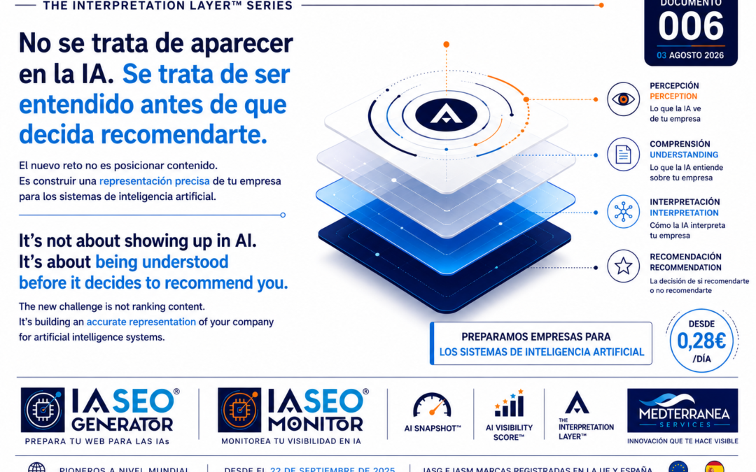 Infografía de IA SEO Generator® sobre cómo preparar empresas para los sistemas de inteligencia artificial antes de que ChatGPT, Gemini, Claude, Copilot y Perplexity las recomienden.