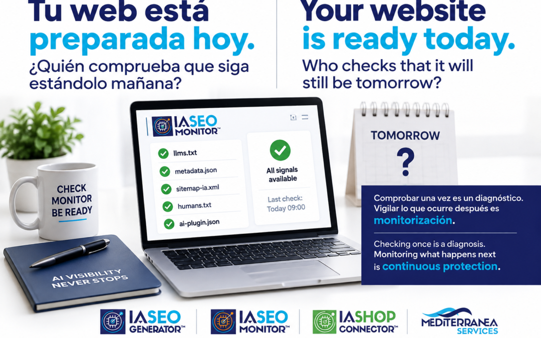IA SEO Monitor Premium monitorizando las señales de una web para detectar cambios en su disponibilidad y estado.
