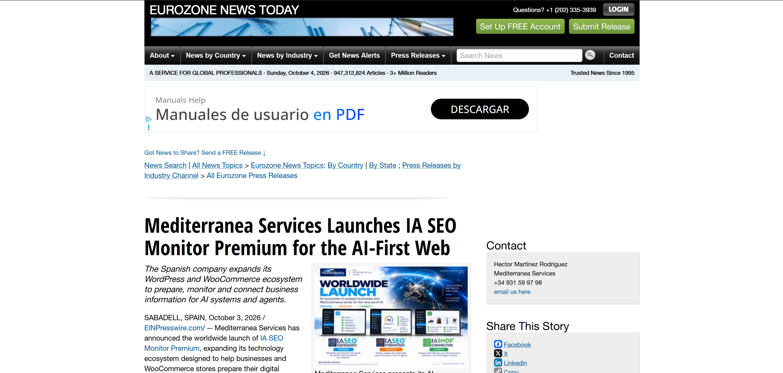 Mediterranea Services en Eurozone News Today